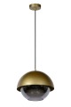 Lampa wisząca Cooper mosiądz i dymione szkło