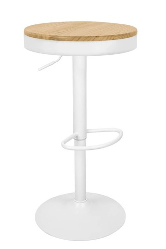 Stołek barowy Volt biały drewniany regulowany