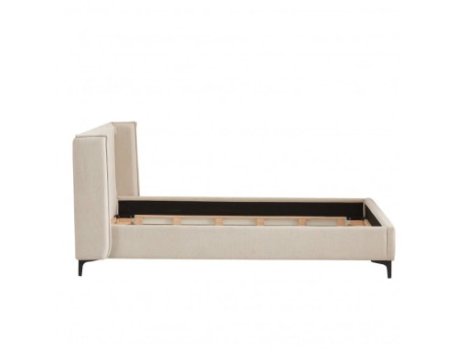 Łóżko Basti beżowa tkanina strukturalna