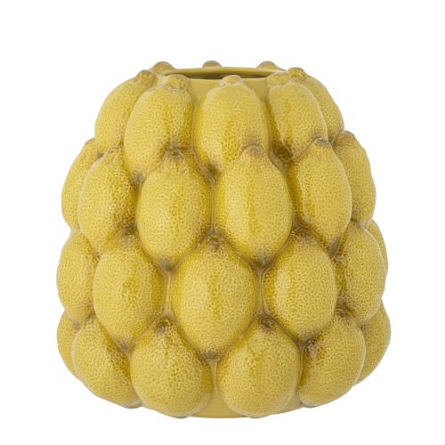 Żółta waza Limone z kamionki Bloomingville