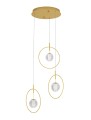 Potrójna lampa wisząca BACATA Disc 3 w kolorze złota