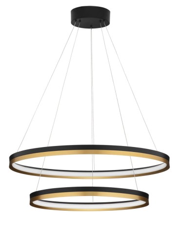 Czarna lampa wisząca BANE Double Ring 