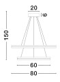 Czarna lampa wisząca BANE Double Ring 