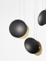 Potrójna lampa wisząca BACA 3 czarno-złota