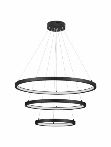 Nowoczesna lampa wisząca IRUN RING TRIPLE czarna
