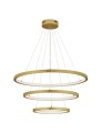 Złota lampa wisząca z trzema pierścieniami IRUN RING TRIPLE