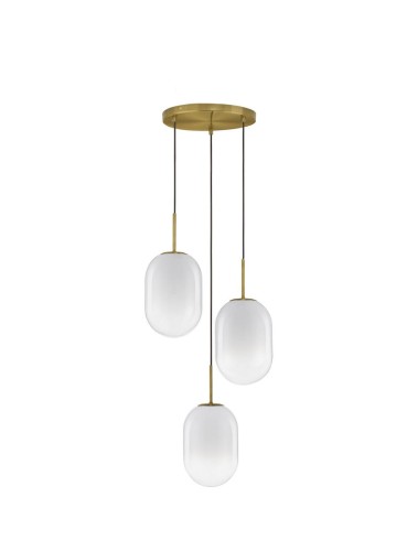 Kaskadowa lampa wisząca ACUYO DISC-3 mleczno-złota