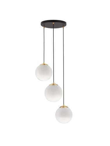 Kaskadowa lampa wisząca ADELA DISC-3 mleczne kule