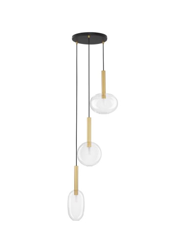 Potrójna złota lampa wisząca BAJOS DISC-3 