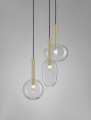 Potrójna złota lampa wisząca BAJOS DISC-3 