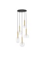 Złoto czarna lampa wisząca BAJOS DISC-5 z pięcioma kloszami