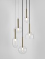 Złoto czarna lampa wisząca BAJOS DISC-5 z pięcioma kloszami