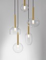 Złoto czarna lampa wisząca BAJOS DISC-5 z pięcioma kloszami