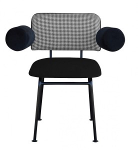 Krzesło z podłokietnikami z wałeczków Bee pepitka