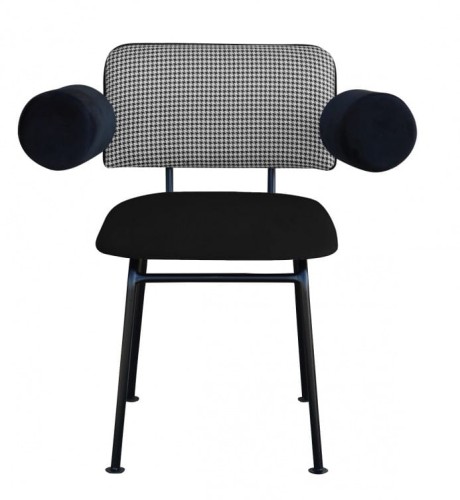 Krzesło z podłokietnikami z wałeczków Bee pepitka