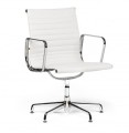 Biały Fotel biurowy skóra naturalna 608