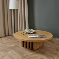 Stolik kawowy okrągły designerski drewniany Olivo