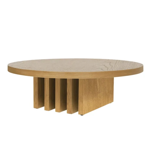 Stolik kawowy okrągły designerski drewniany Olivo