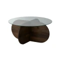 Stolik kawowy designerski ze szklanym blatem Fussion