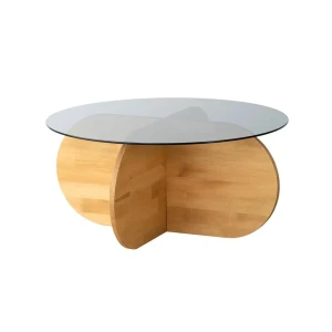 Stolik kawowy designerski ze szklanym blatem Fussion