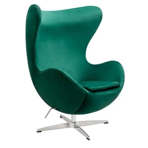 Fotel Egg Classic Velvet na srebrnej nodze