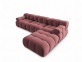 Aksamitna narożna sofa modułowa 3-osobowa Bellis różowa 