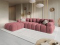 Aksamitna narożna sofa modułowa 3-osobowa Bellis różowa 