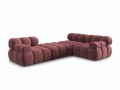 Aksamitna narożna sofa modułowa 3-osobowa Bellis różowa 
