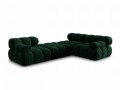 Aksamitna narożna sofa modułowa 3-osobowa Bellis butelkowa zieleń