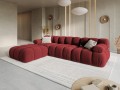 Aksamitna narożna sofa modułowa 3-osobowa Bellis ciemna fuksja