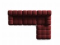 Aksamitna narożna sofa modułowa 3-osobowa Bellis ciemna fuksja