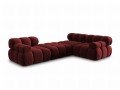 Aksamitna narożna sofa modułowa 3-osobowa Bellis ciemna fuksja