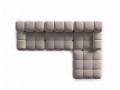 Aksamitna narożna sofa modułowa 3-osobowa Bellis beżowa