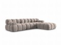 Aksamitna narożna sofa modułowa 3-osobowa Bellis beżowa