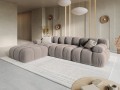 Aksamitna narożna sofa modułowa 3-osobowa Bellis beżowa