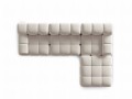 Aksamitna narożna sofa modułowa 3-osobowa Bellis jasny beż