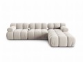 Aksamitna narożna sofa modułowa 3-osobowa Bellis jasny beż