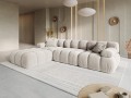 Aksamitna narożna sofa modułowa 3-osobowa Bellis jasny beż