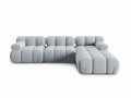 Aksamitna narożna sofa modułowa 3-osobowa Bellis jasny niebieski