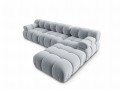 Aksamitna narożna sofa modułowa 3-osobowa Bellis jasny niebieski