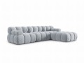 Aksamitna narożna sofa modułowa 3-osobowa Bellis jasny niebieski