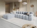 Aksamitna narożna sofa modułowa 3-osobowa Bellis jasny niebieski
