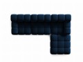 Aksamitna narożna sofa modułowa 3-osobowa Bellis granatowa