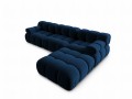 Aksamitna narożna sofa modułowa 3-osobowa Bellis granatowa