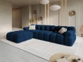 Aksamitna narożna sofa modułowa 3-osobowa Bellis granatowa