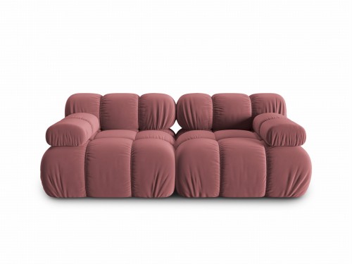 Aksamitna sofa modułowa 2-osobowa Bellis różowa