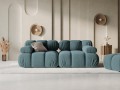 Aksamitna sofa modułowa 2-osobowa Bellis szaroniebieska