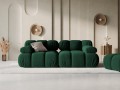 Aksamitna sofa modułowa 2-osobowa Bellis butelkowa zieleń