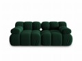 Aksamitna sofa modułowa 2-osobowa Bellis butelkowa zieleń