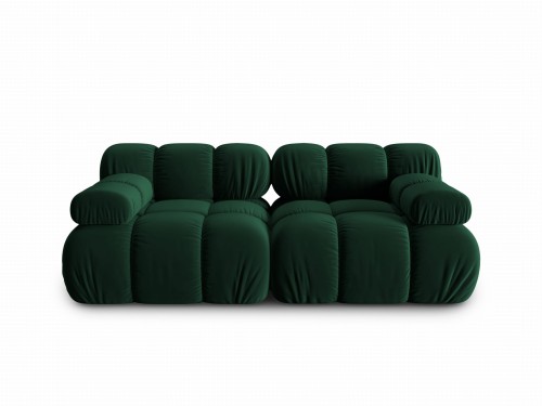Aksamitna sofa modułowa 2-osobowa Bellis butelkowa zieleń